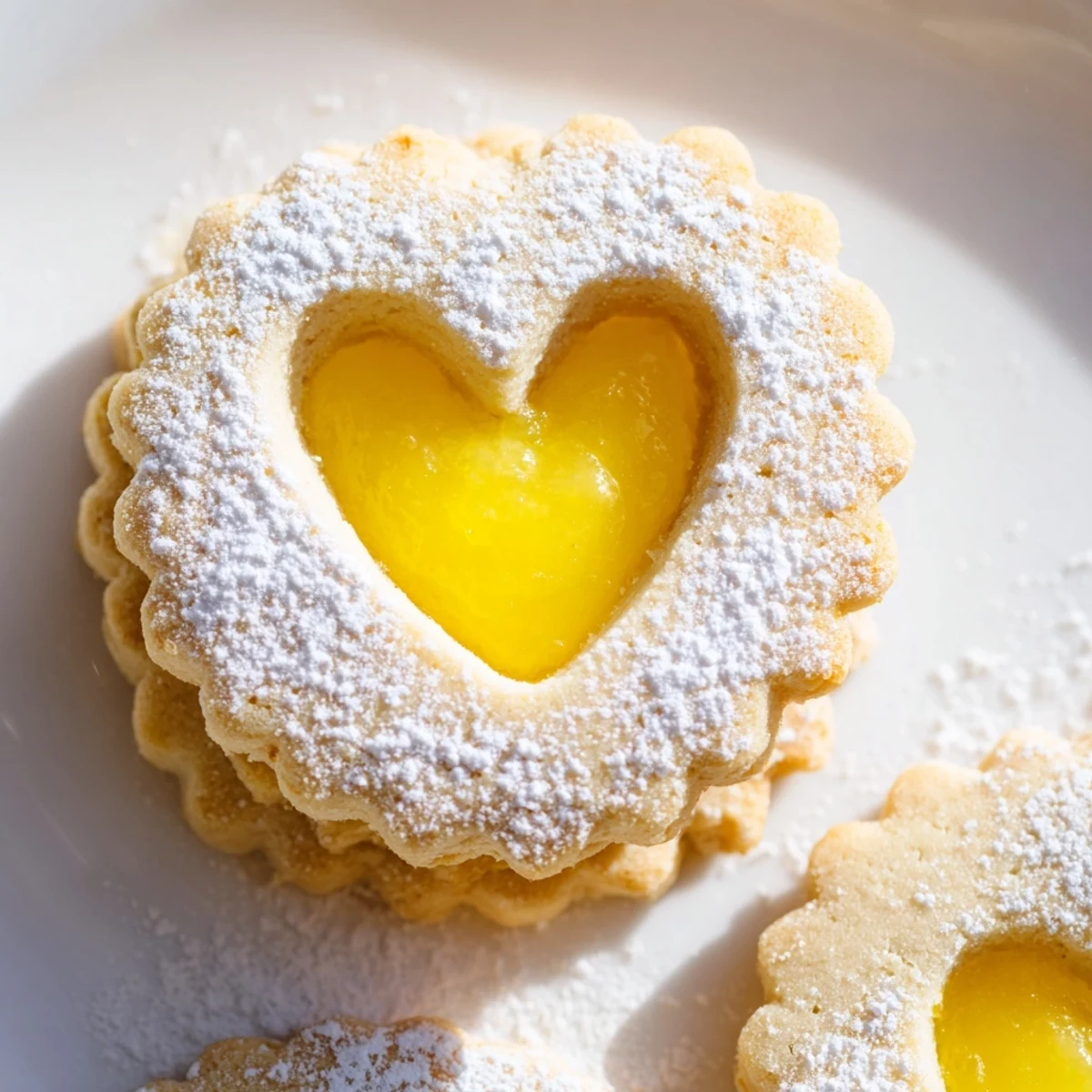 Buttery almond Meyer Lemon Curd Linzer Cookies sandwiched with golden tangy citrus filling