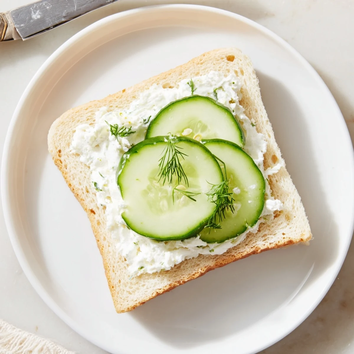 Classic Cucumber Sandwiches layered with creamy dill spread on soft white bread
