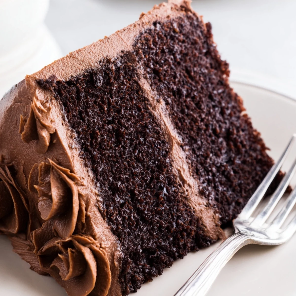Two-layer Matildas Chocolate Cake covered in smooth cocoa frosting perfect for birthday celebrations
