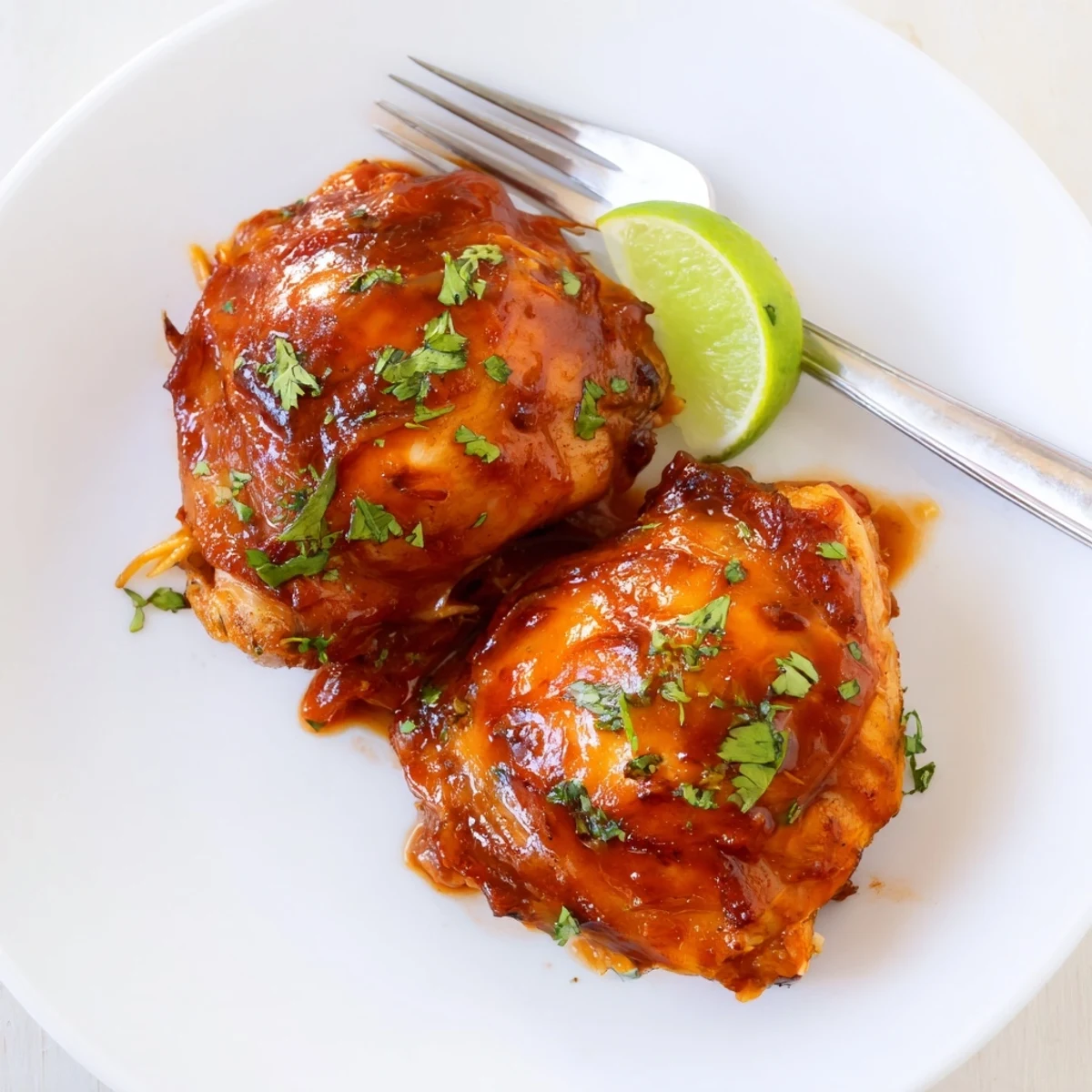 Chipotle Honey Chicken Thighs With Smoked Gouda glistening, caramelized skin and melted cheese