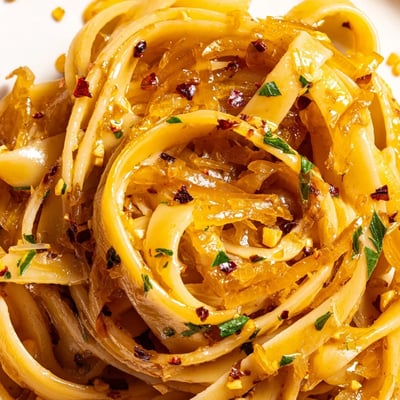 Sweet Heat Caramelized Onion Fettuccine