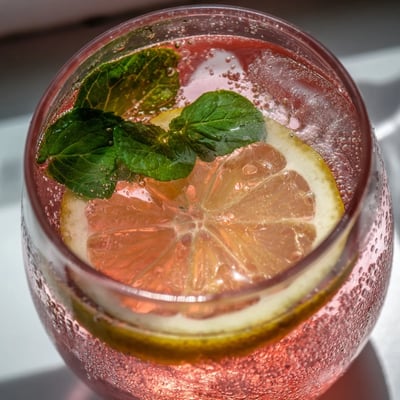 Refreshing Honey Lemon Pink Soda